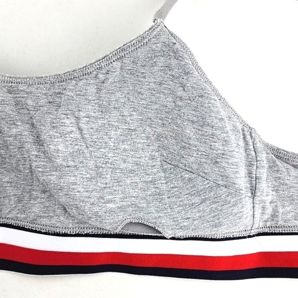 ⭐️2/ $30⭐️ Tommy Hilfiger Women's Bralette Wireless Heathered Grey Stripes Sz M - Picture 8 of 11